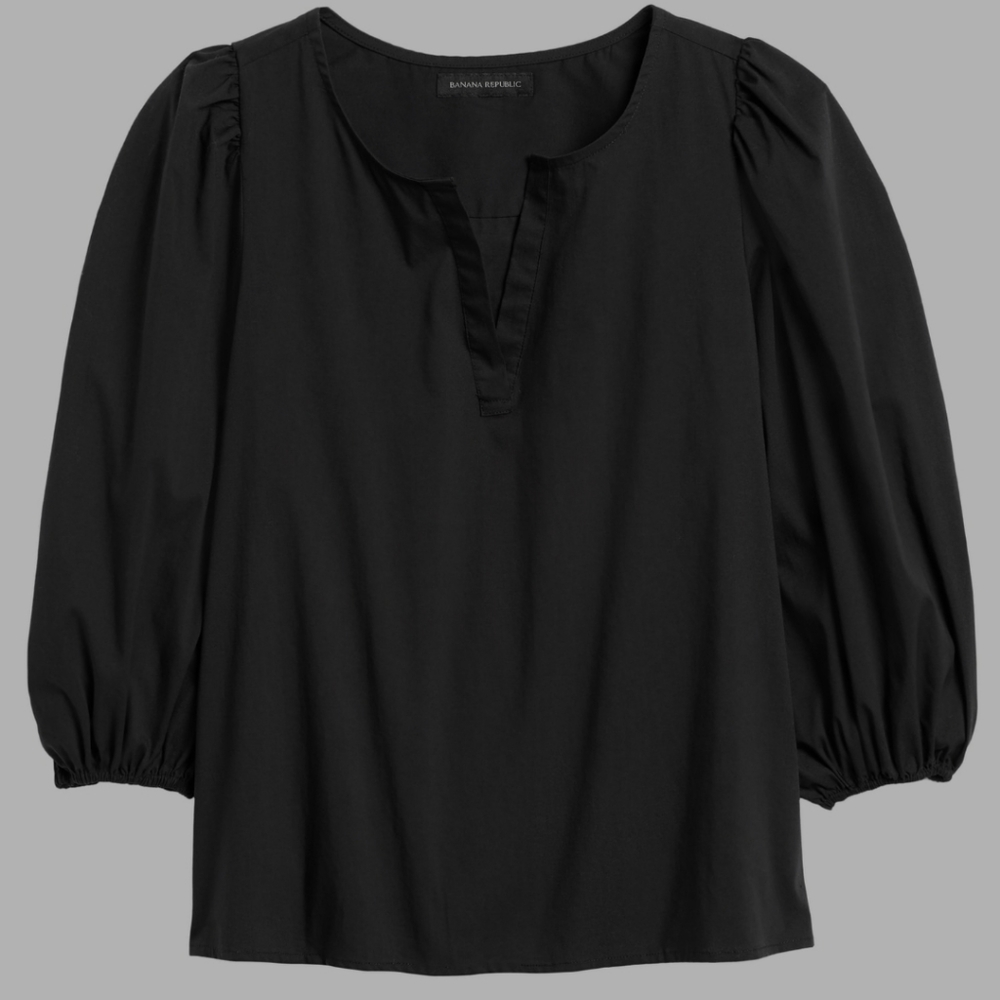 Banana Republic puff sleeve poplin shirt